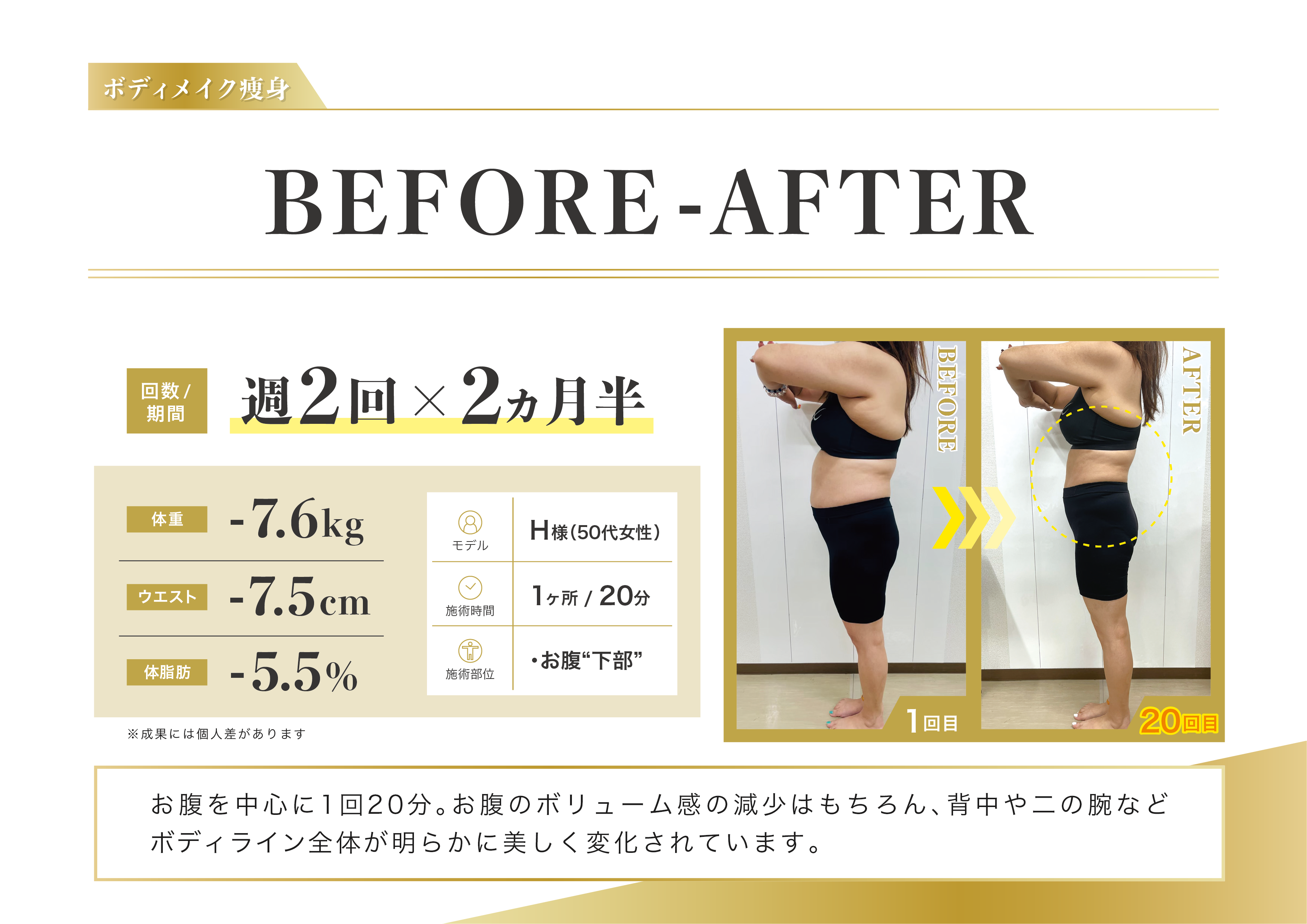 50代女性 H様 ボディメイク事例